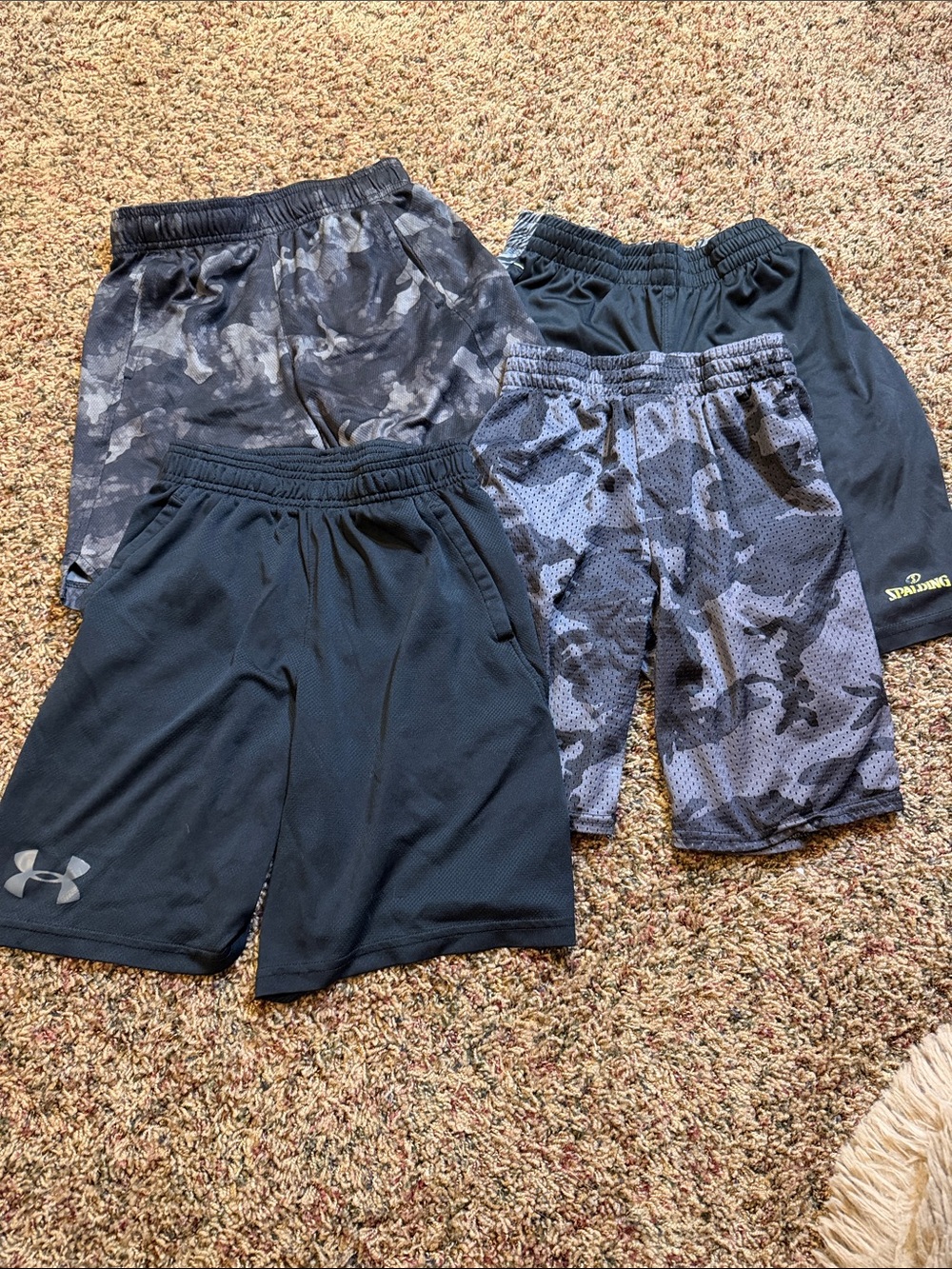Various Boys Black & Gray & Camo Athletic Shorts Pack